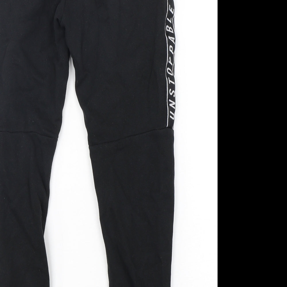 George Boys Black  Cotton Sweatpants Trousers Size 10-11 Years  Regular Drawstring