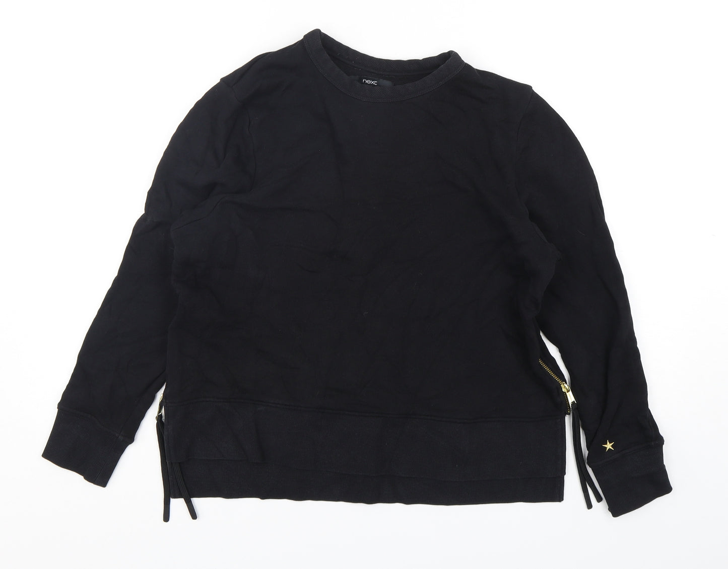 Nexr Womens Black  Cotton Pullover Sweatshirt Size M  Pullover