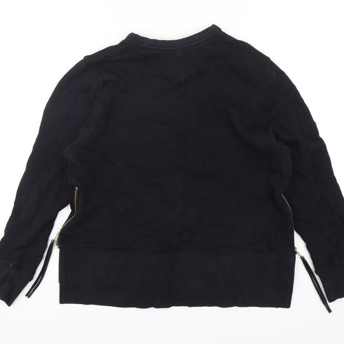 Nexr Womens Black  Cotton Pullover Sweatshirt Size M  Pullover