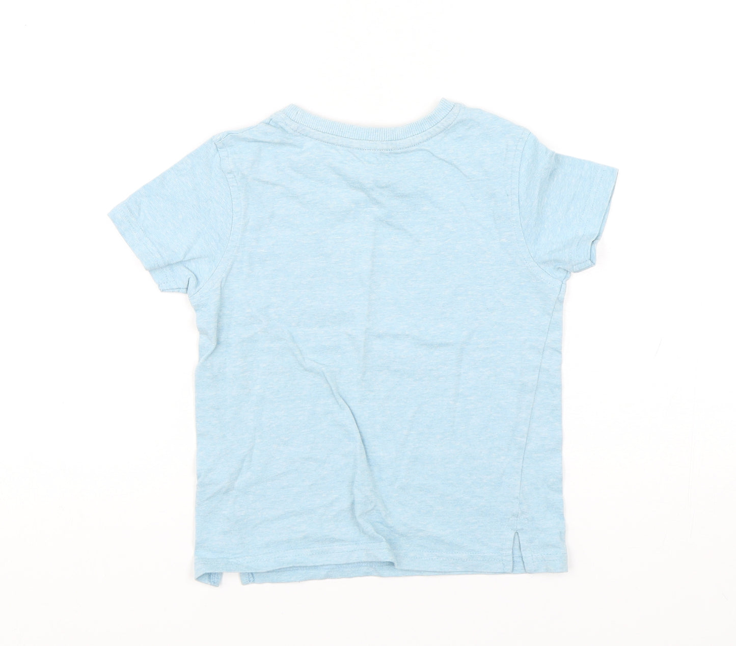 George Boys Blue  Cotton Basic T-Shirt Size 3-4 Years Round Neck Pullover