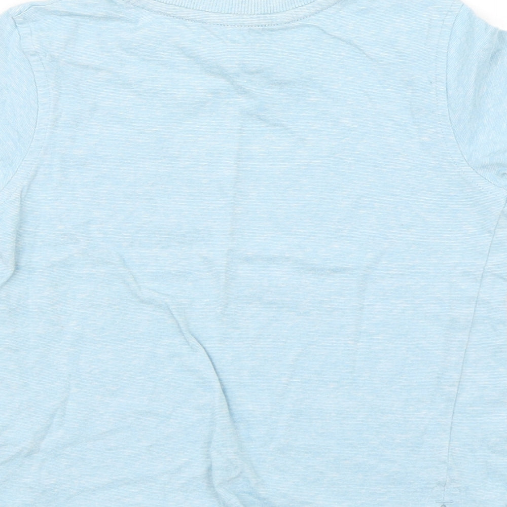 George Boys Blue  Cotton Basic T-Shirt Size 3-4 Years Round Neck Pullover