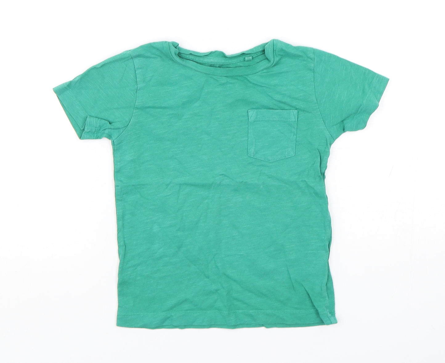 NEXT Boys Green  Cotton Basic T-Shirt Size 18-24 Months Round Neck Pullover