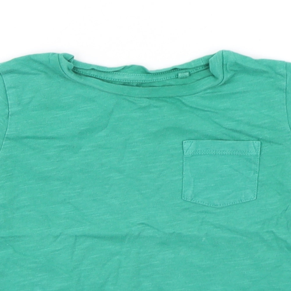 NEXT Boys Green  Cotton Basic T-Shirt Size 18-24 Months Round Neck Pullover