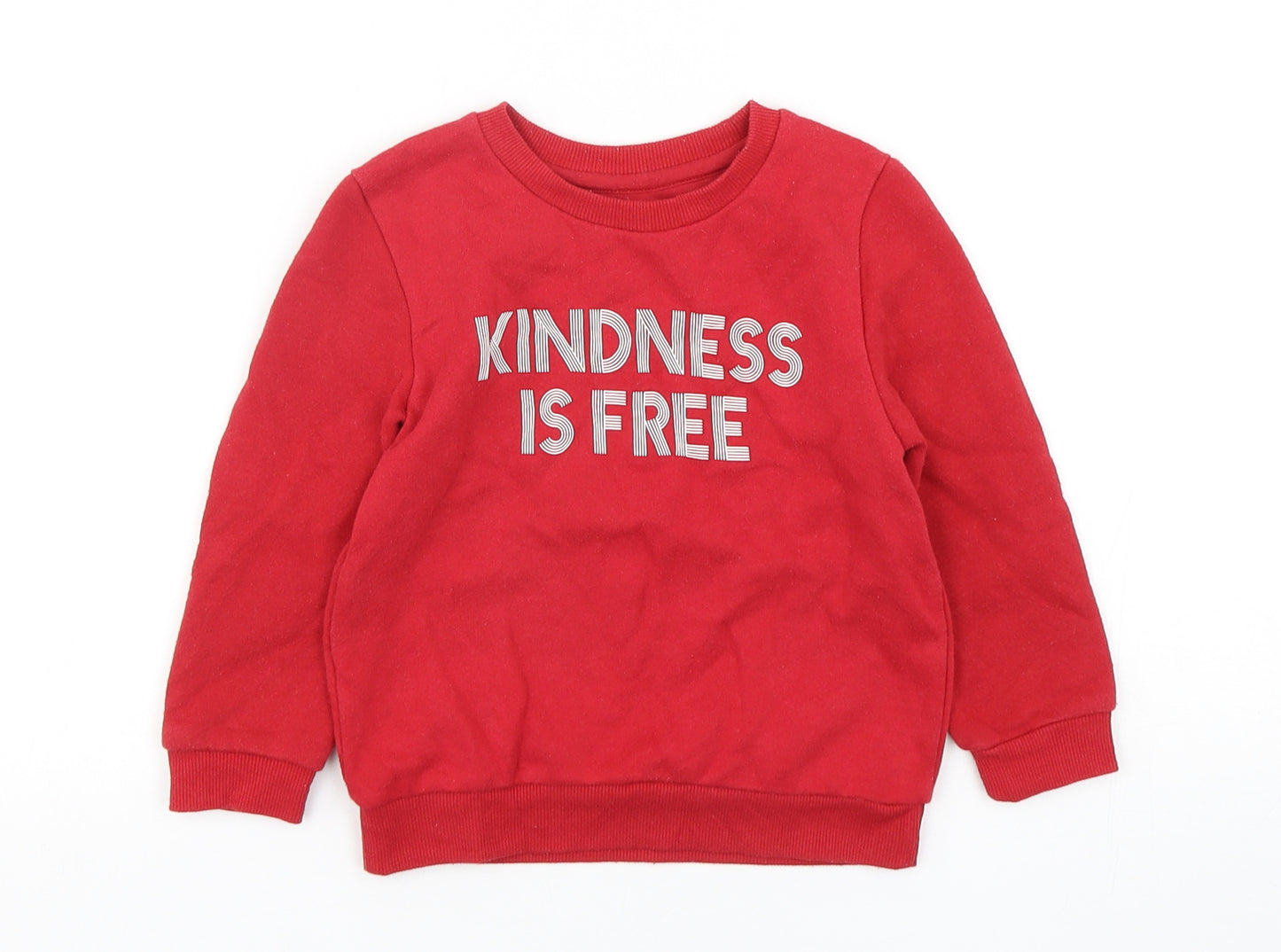 Primark Boys Red  Polyester Pullover Sweatshirt Size 3-4 Years  Pullover