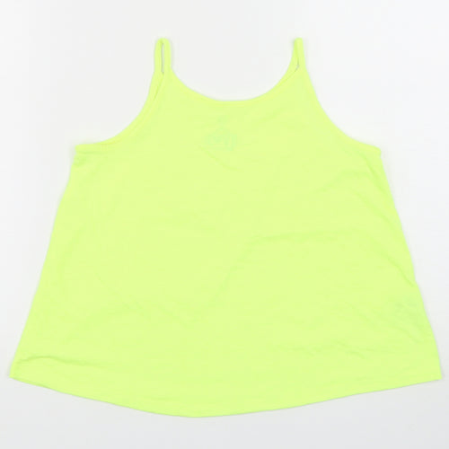 F&F Girls Green  Polyester Basic Tank Size 9-10 Years Round Neck Pullover