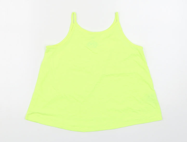 F&F Girls Green Polyester Basic Tank Size 9-10 Years Round Neck Pullover