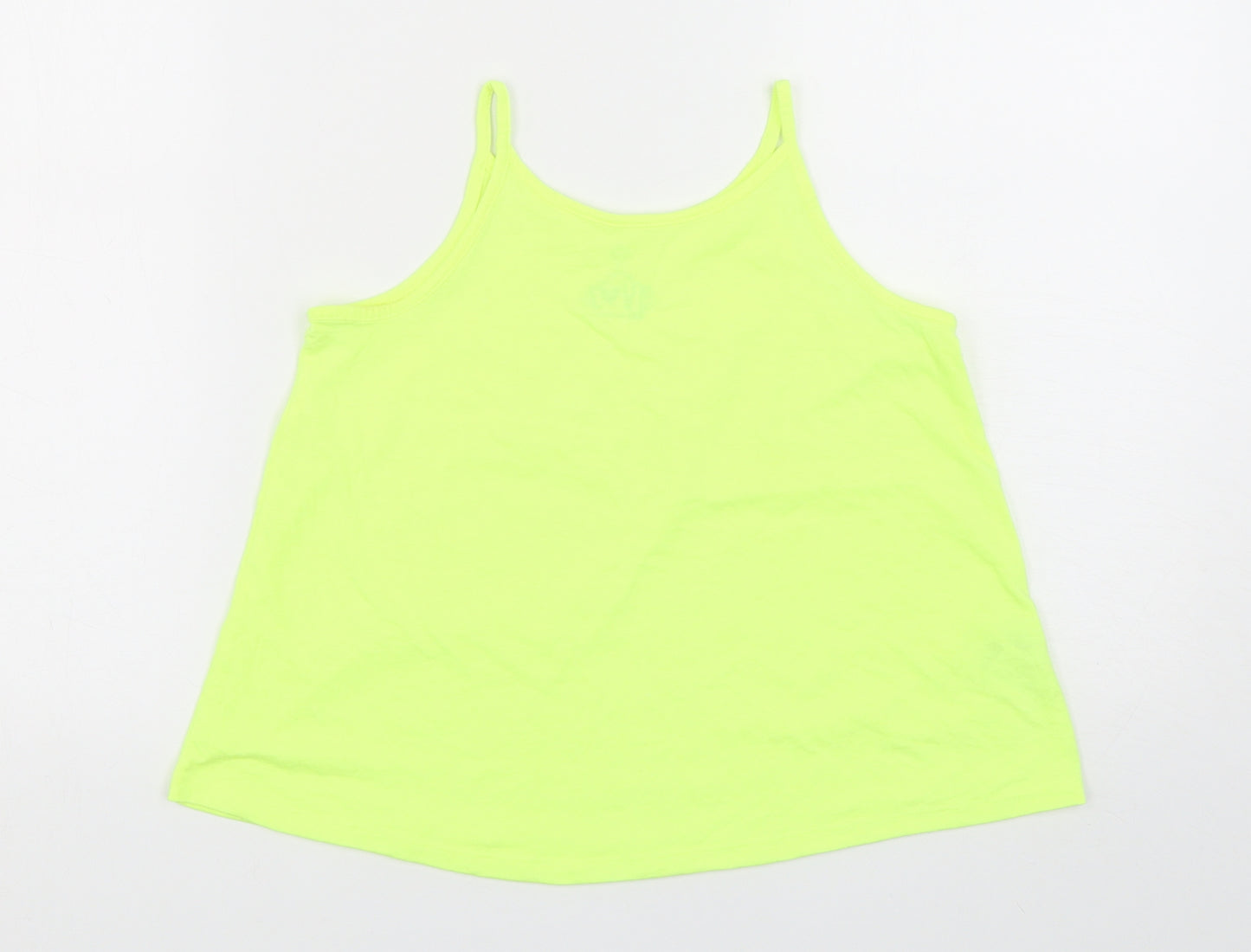 F&F Girls Green  Polyester Basic Tank Size 9-10 Years Round Neck Pullover