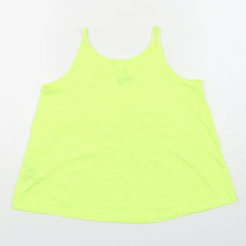 F&F Girls Green  Polyester Basic Tank Size 9-10 Years Round Neck Pullover