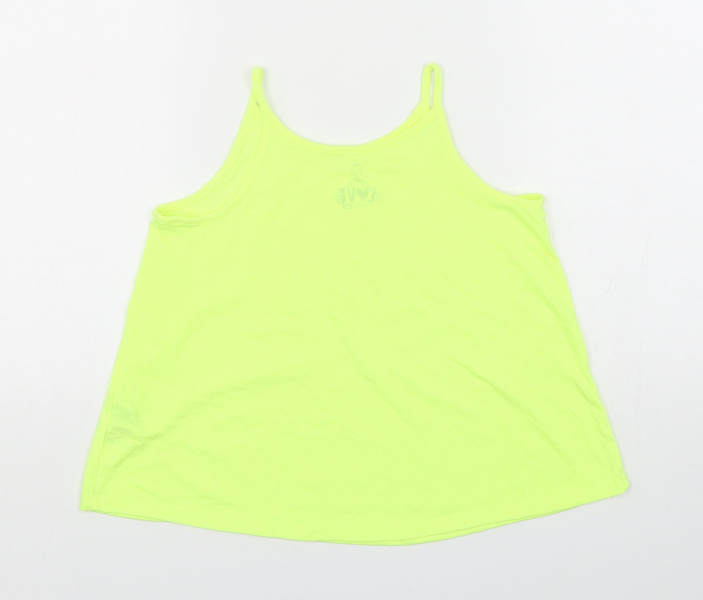 F&F Girls Green  Polyester Basic Tank Size 9-10 Years Round Neck Pullover