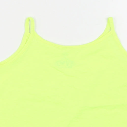 F&F Girls Green  Polyester Basic Tank Size 9-10 Years Round Neck Pullover