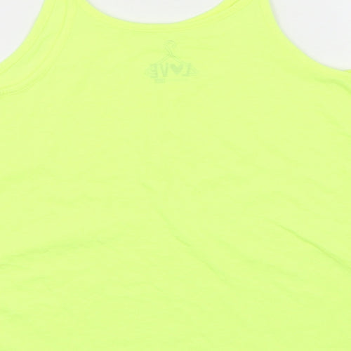 F&F Girls Green  Polyester Basic Tank Size 9-10 Years Round Neck Pullover
