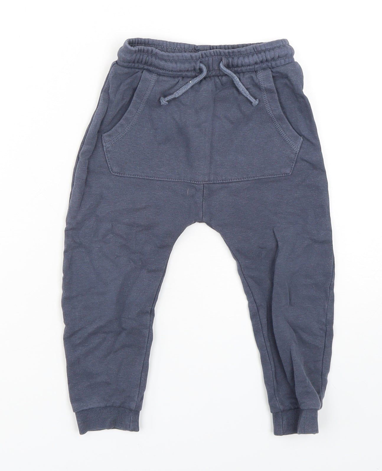 George Boys Blue  Cotton Sweatpants Trousers Size 2-3 Years  Regular Drawstring