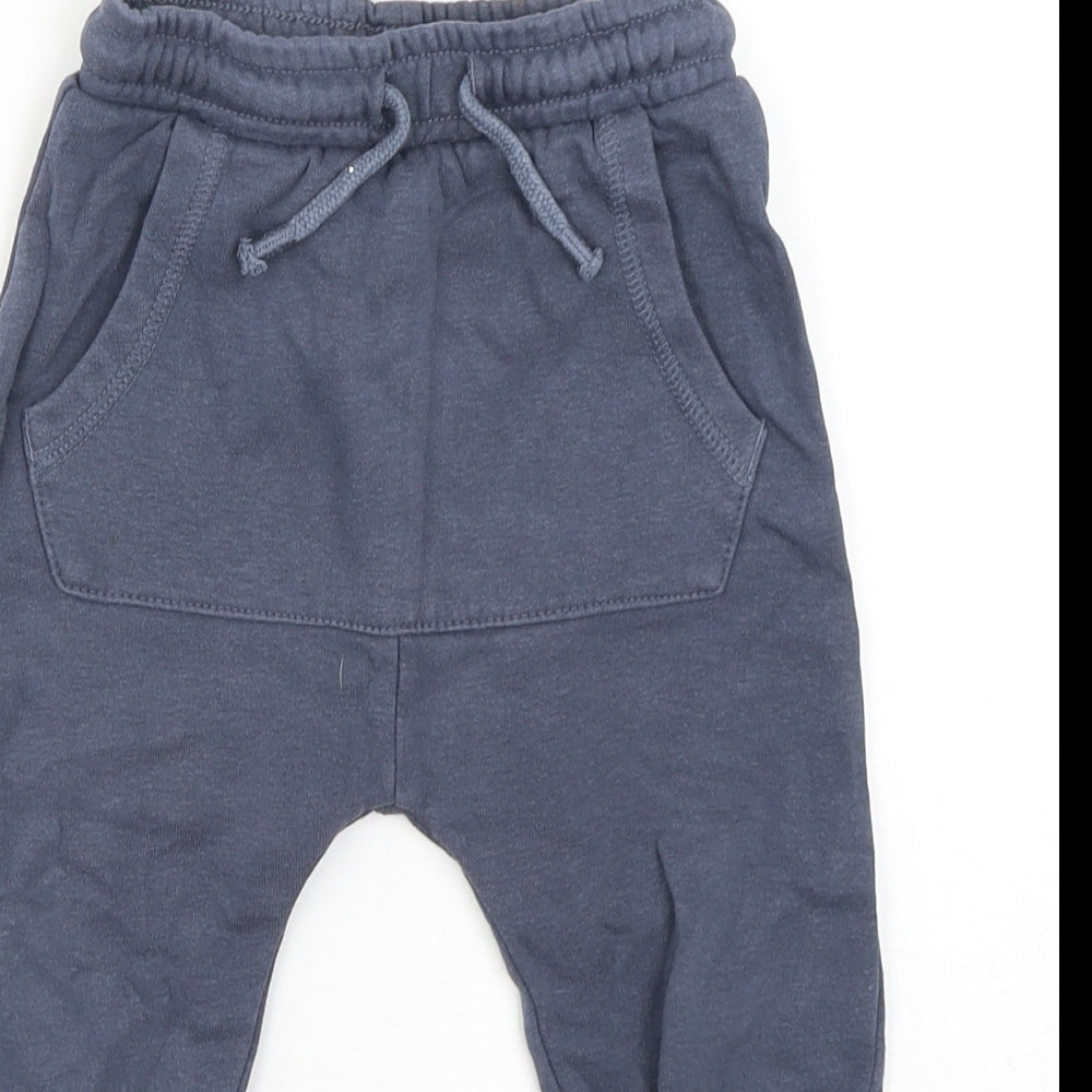 George Boys Blue  Cotton Sweatpants Trousers Size 2-3 Years  Regular Drawstring