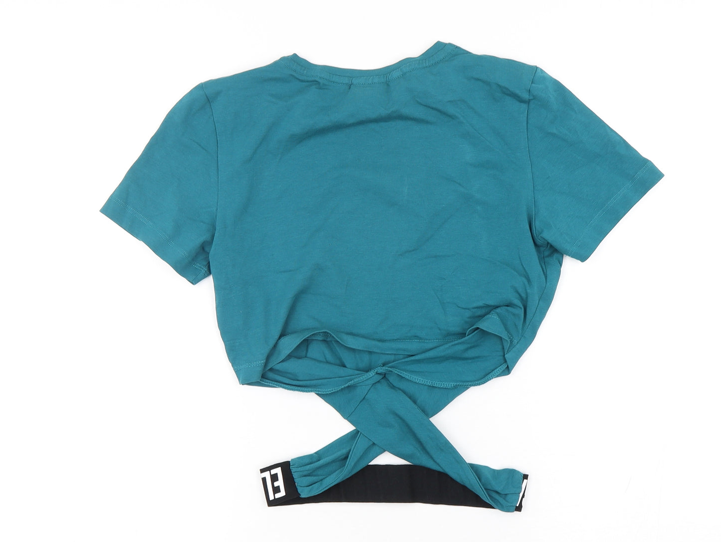11 degrees Womens Green  Cotton Wrap T-Shirt Size 6 Round Neck