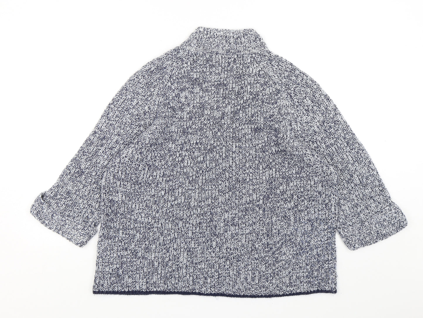 F&F Womens Blue High Neck  Acrylic Pullover Jumper Size 16