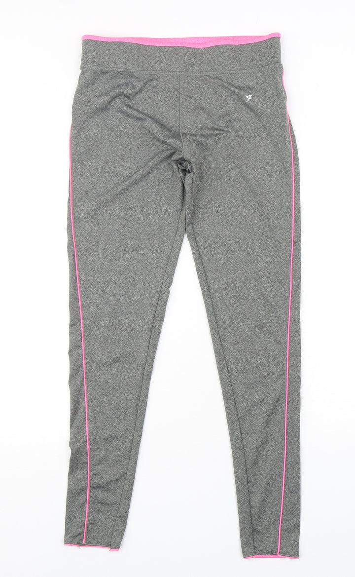 Atmosphere Womens Grey Polyester Compression Leggings Size 10 L28 in Regular