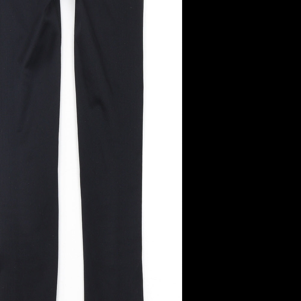 Workout Womens Black  Polyester Capri Leggings Size 10 L30 in Regular