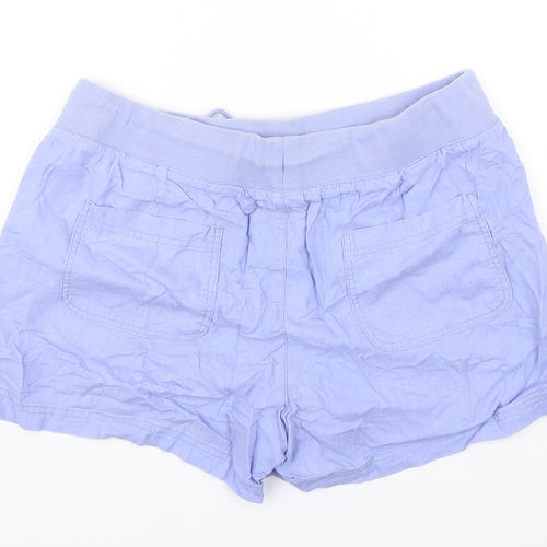 Joe Fresh Womens Blue  Linen Sailor Shorts Size 10 L5 in Regular Drawstring