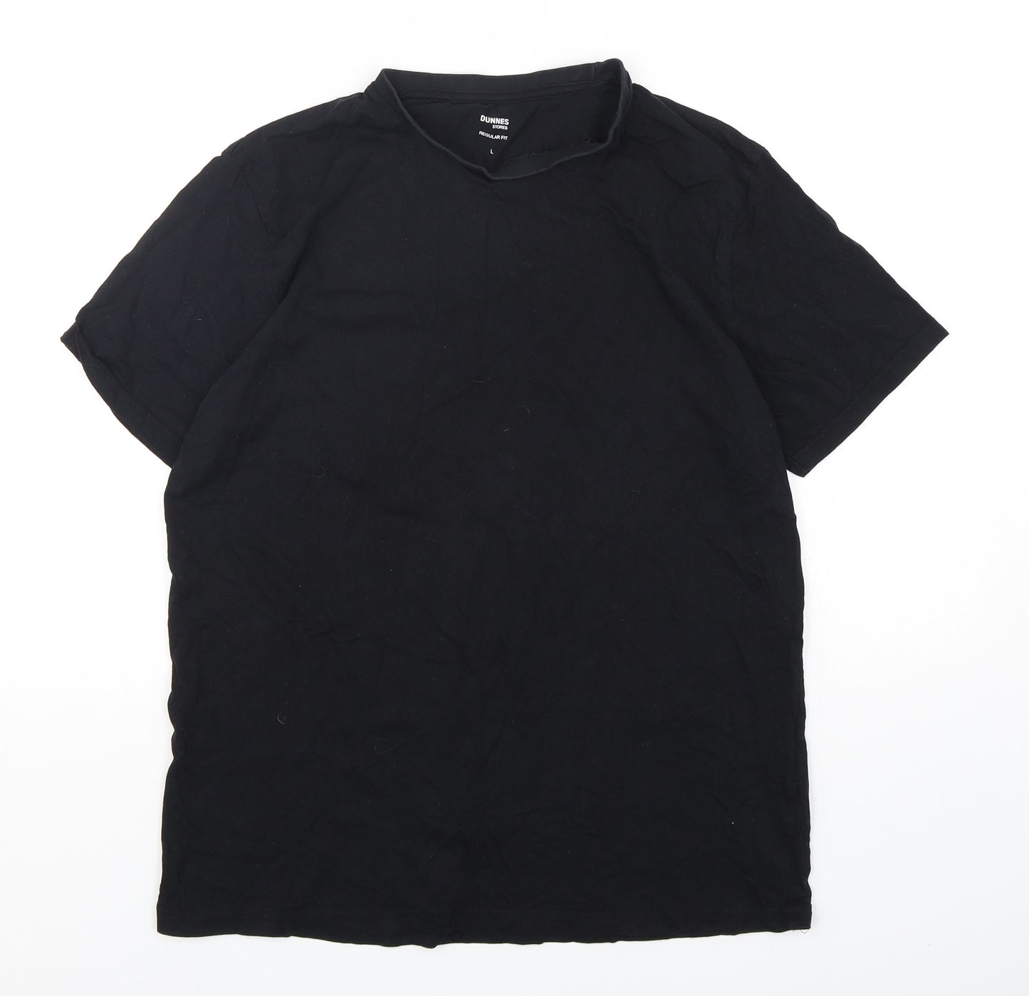 Dunnes Stores Mens Black  Cotton  T-Shirt Size L Round Neck