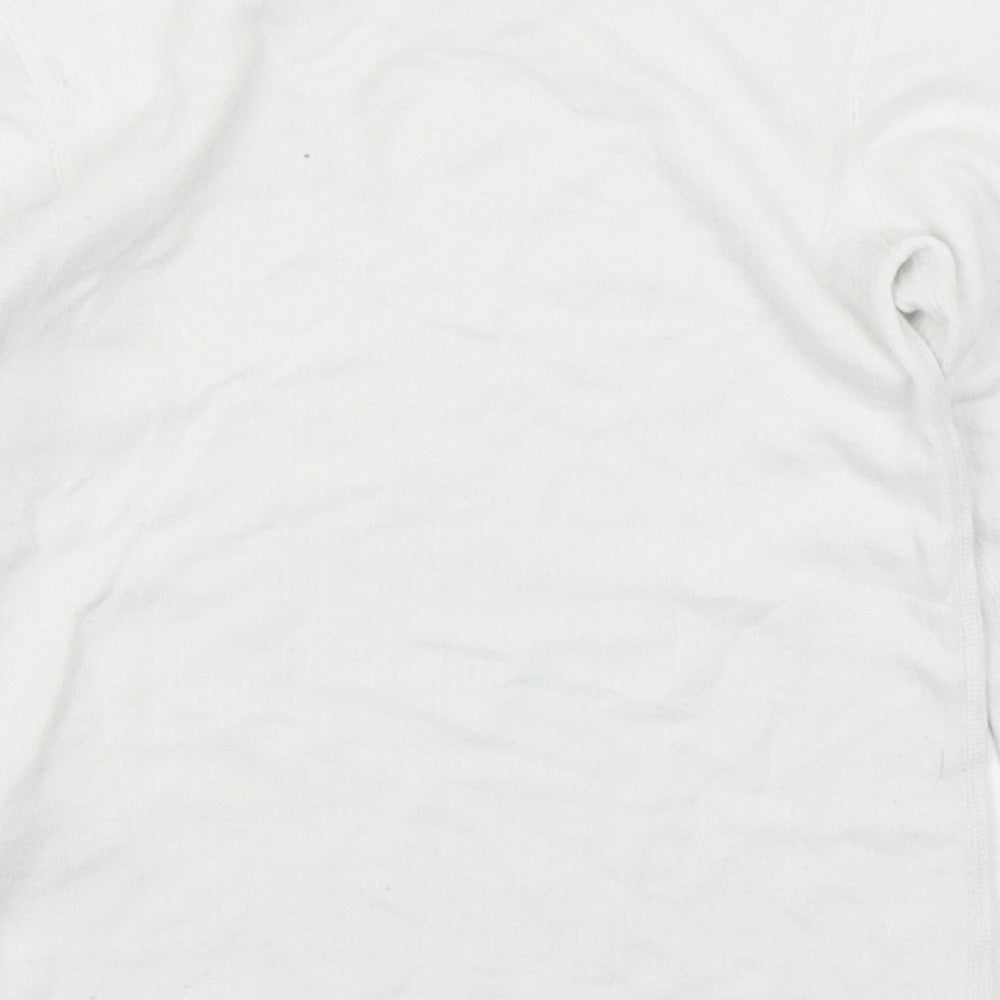 Marks and Spencer Girls White  Cotton Basic T-Shirt Size 8-9 Years Round Neck Pullover