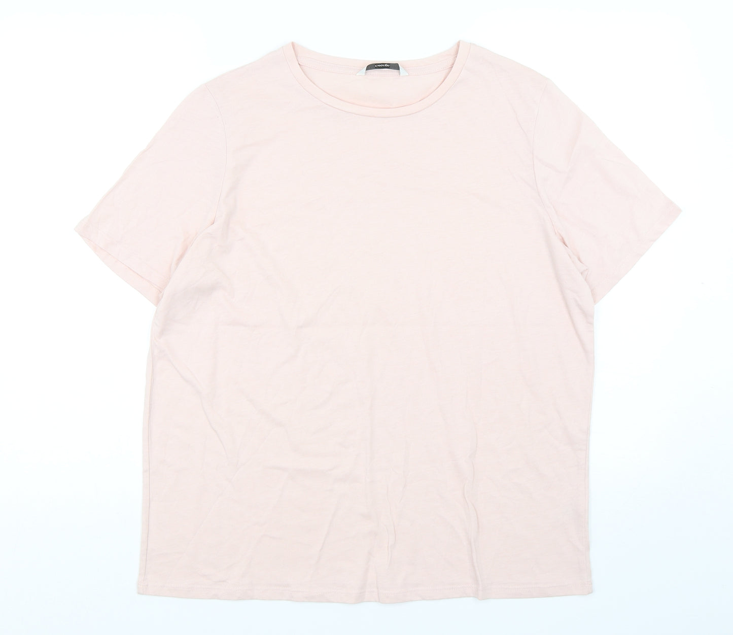 George Womens Pink  Cotton Basic T-Shirt Size 18 Round Neck