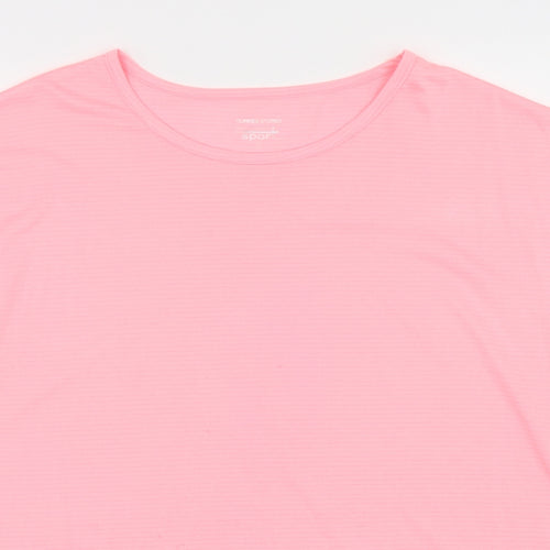Dunnes Stores Womens Pink  Polyester Basic T-Shirt Size L Round Neck Pullover