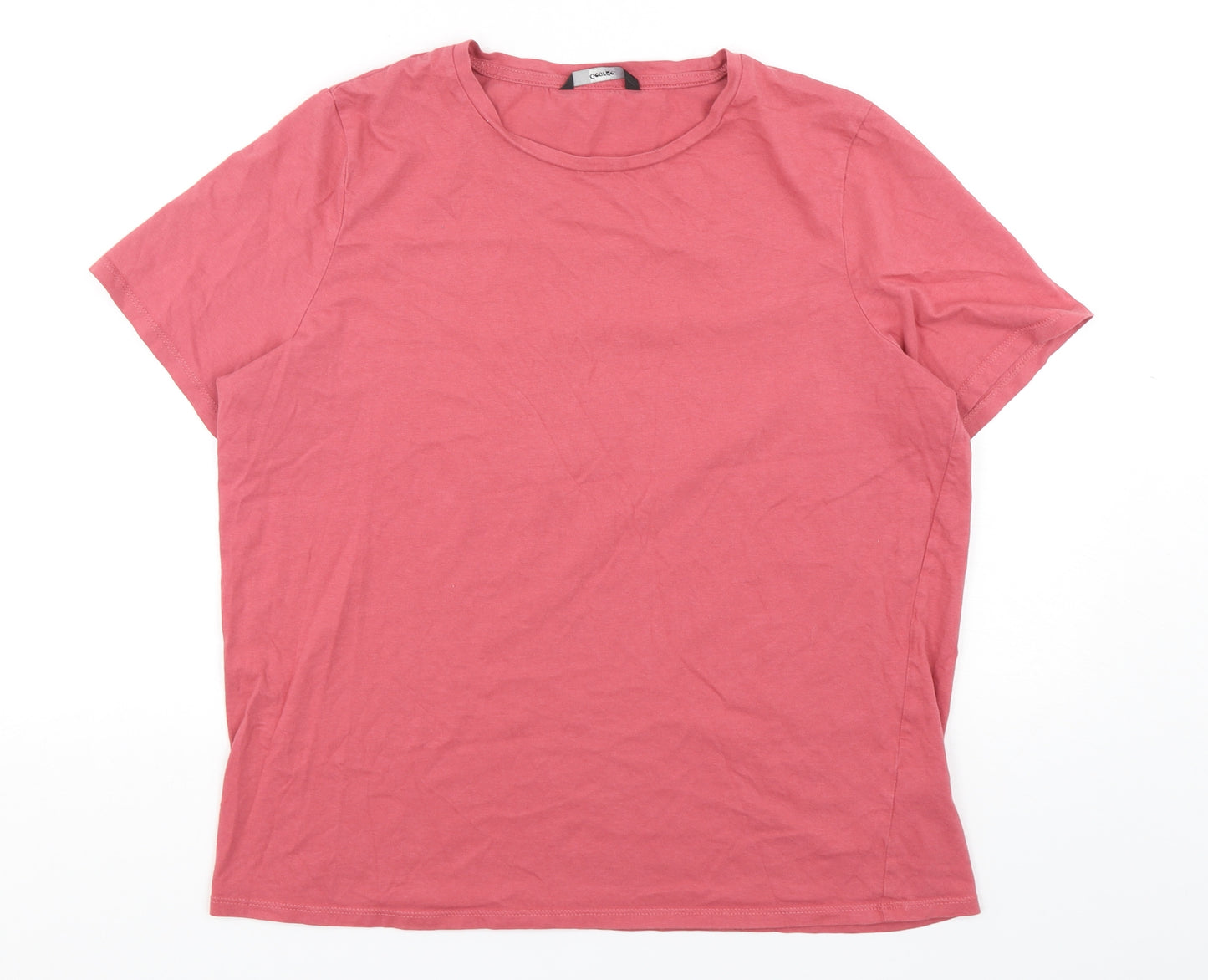 George Womens Pink  Cotton Basic T-Shirt Size 18 Round Neck