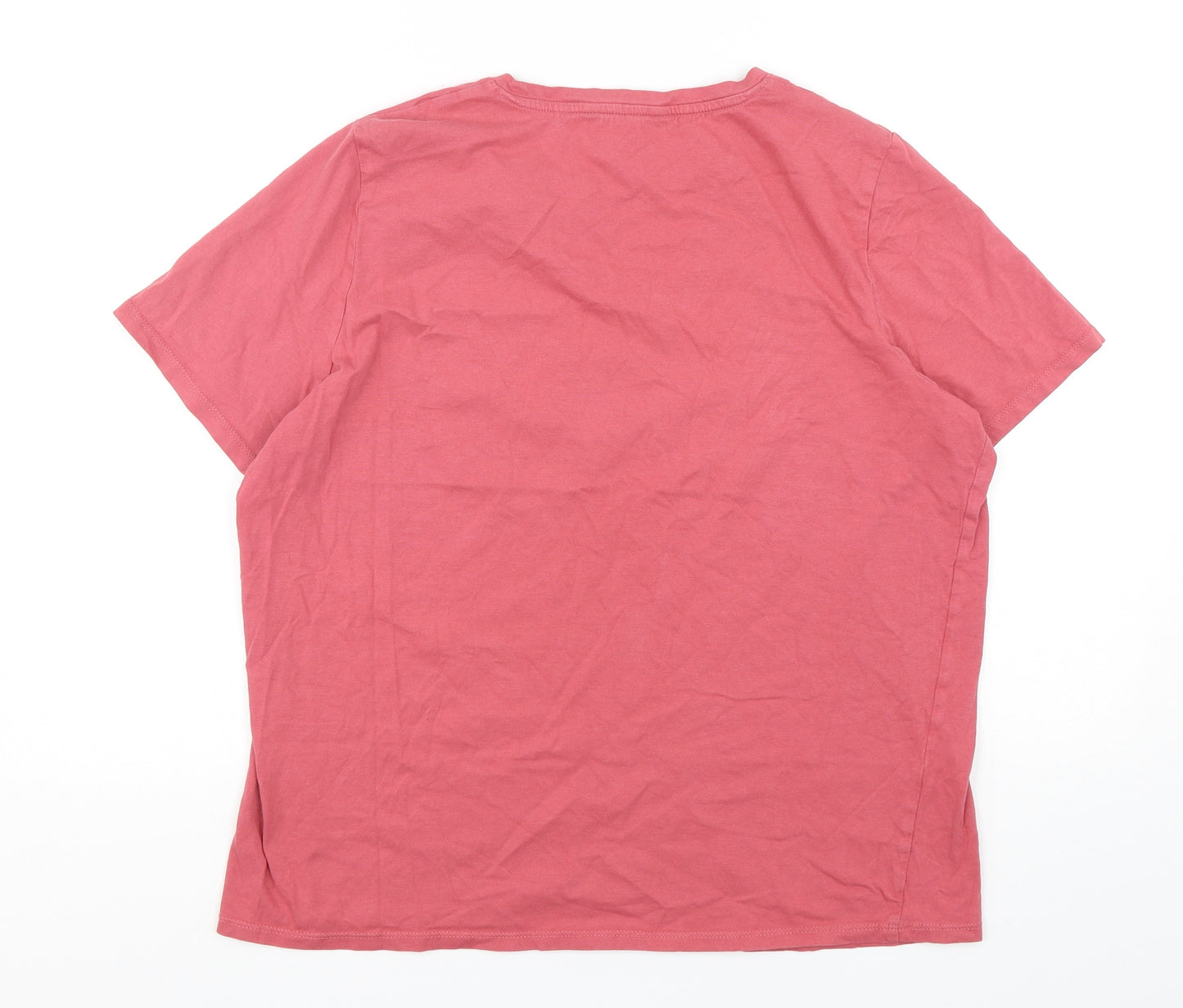 George Womens Pink  Cotton Basic T-Shirt Size 18 Round Neck