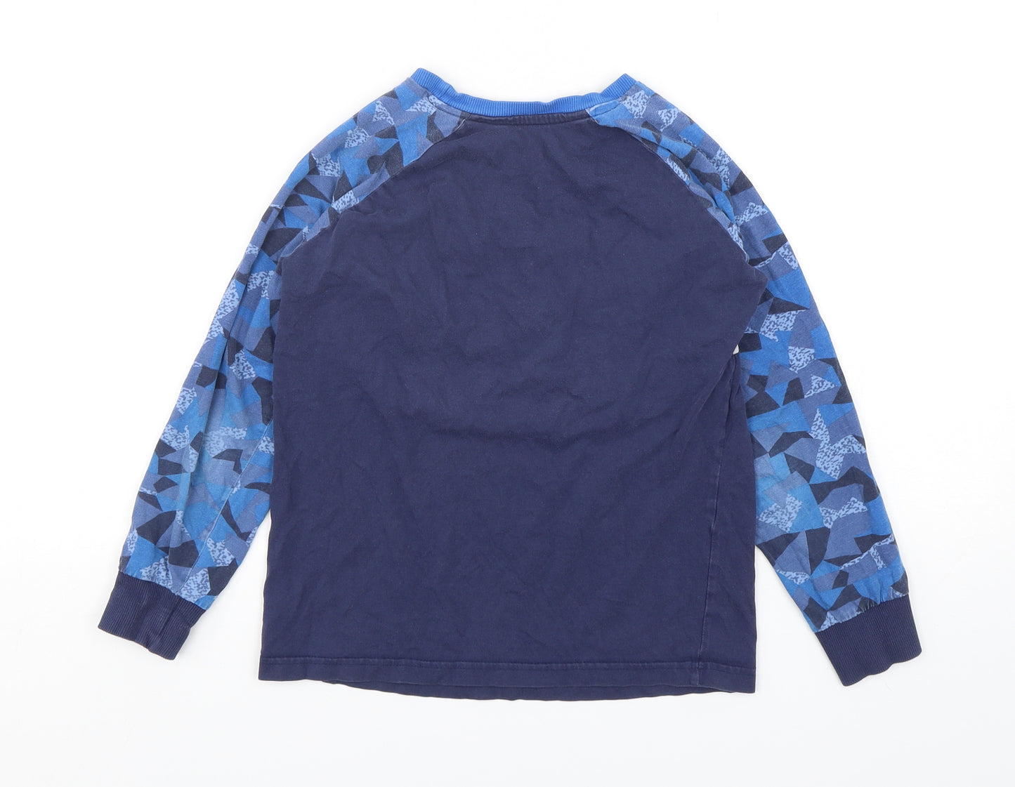 Dunnes Stores Boys Blue Geometric Cotton  Pyjama Top Size 10-11 Years  Pullover
