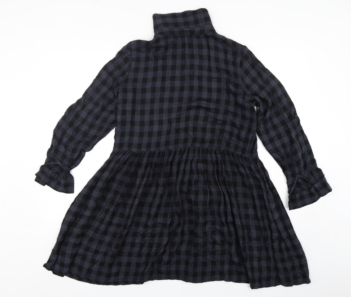 George Womens Multicoloured Check Viscose A-Line  Size 14  Collared Button