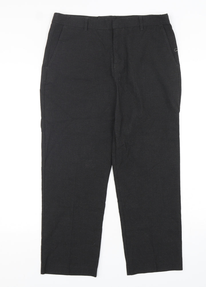 Marks and Spencer Boys Grey  Polyester Dress Pants Trousers Size 15-16 Years  Regular
