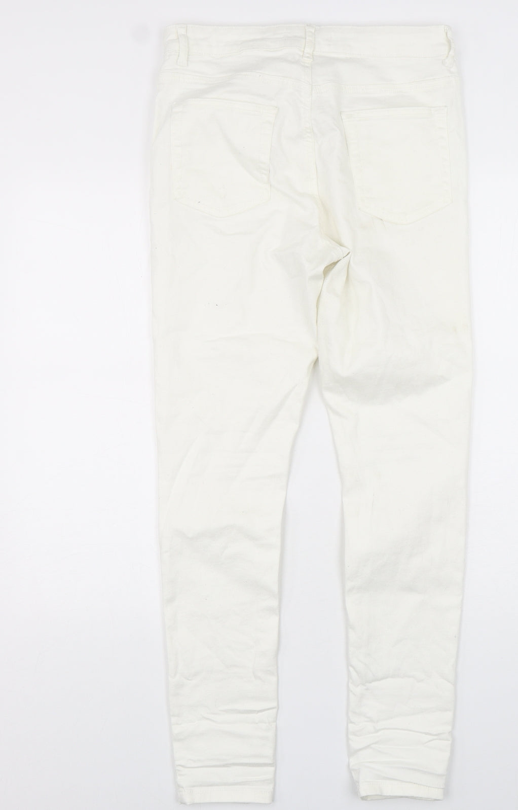 Primark Womens White  Cotton Skinny Jeans Size 14 L30 in Regular