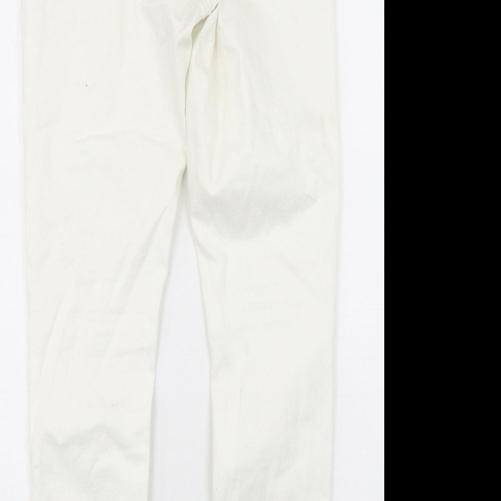 Primark Womens White  Cotton Skinny Jeans Size 14 L30 in Regular