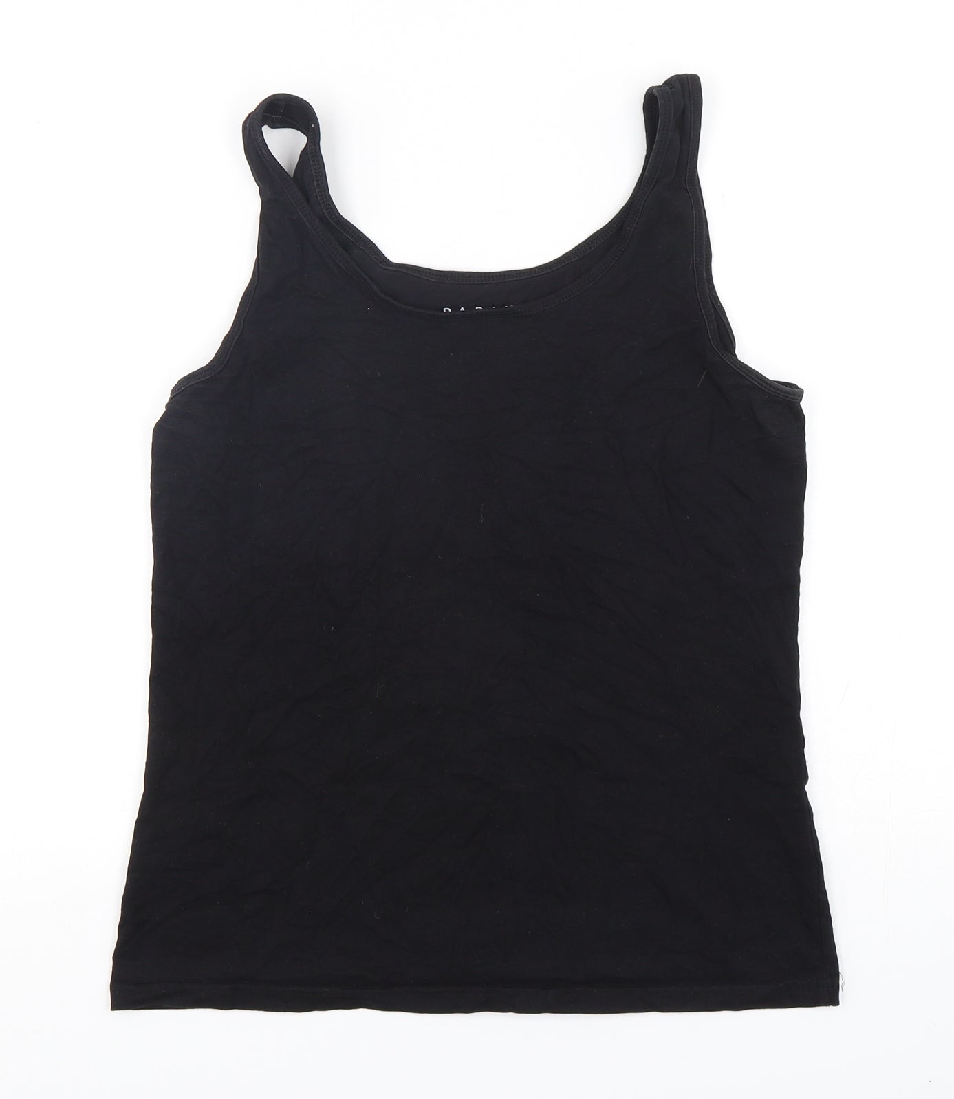 Papaya Womens Black  Cotton Basic Tank Size 14 Round Neck