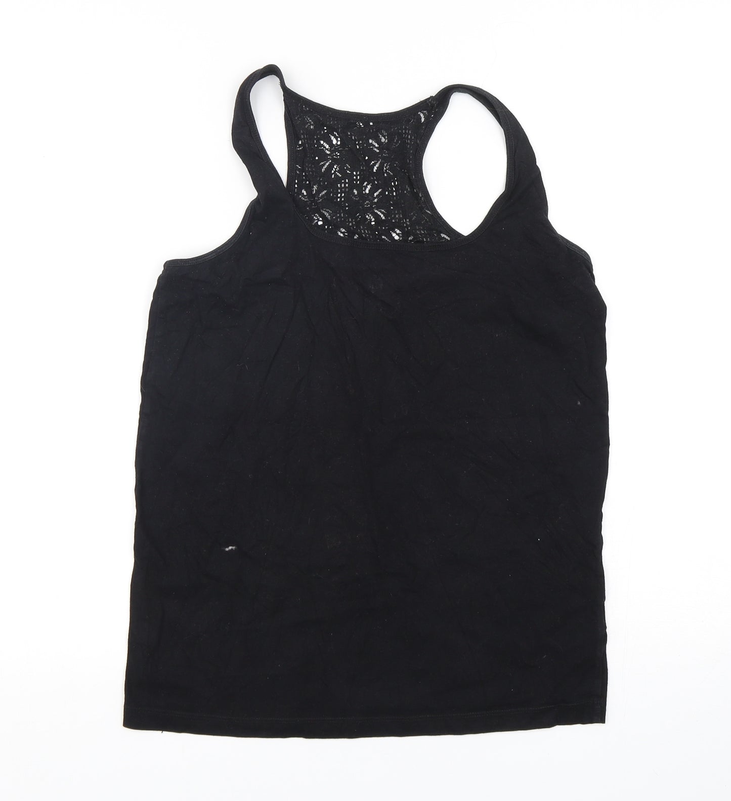 Love To Lounge Womens Black Solid Cotton Top Pyjama Top Size 14