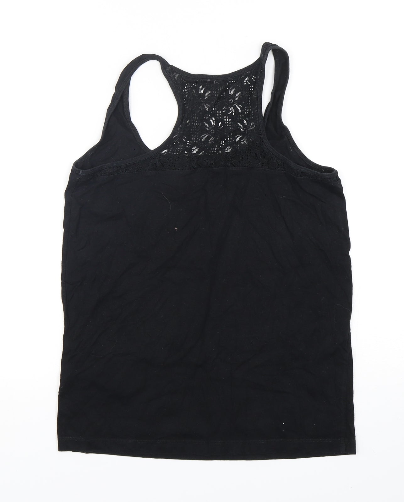 Love To Lounge Womens Black Solid Cotton Top Pyjama Top Size 14
