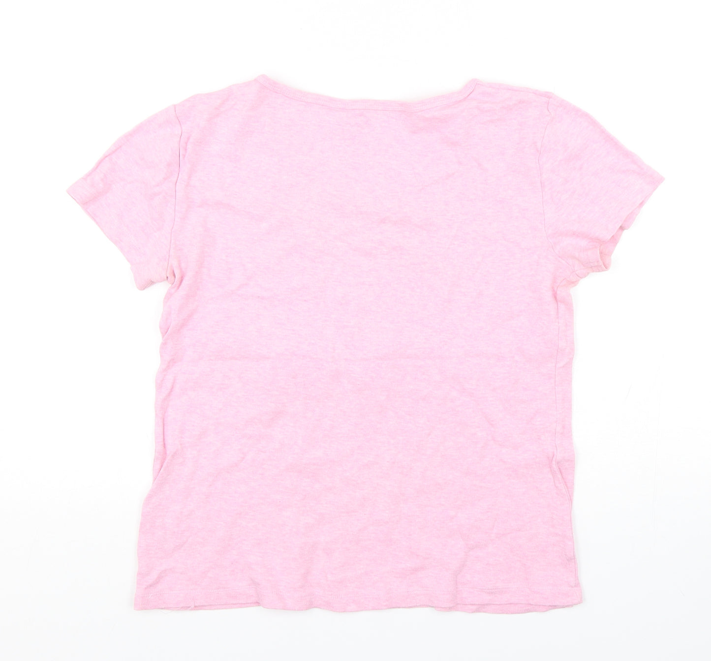 DOMYOS Womens Pink  Polyester Basic T-Shirt Size L Round Neck