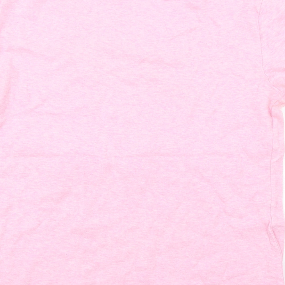 DOMYOS Womens Pink  Polyester Basic T-Shirt Size L Round Neck