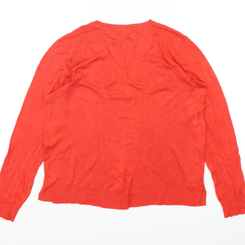 George Womens Red Round Neck  Viscose Pullover Jumper Size 12