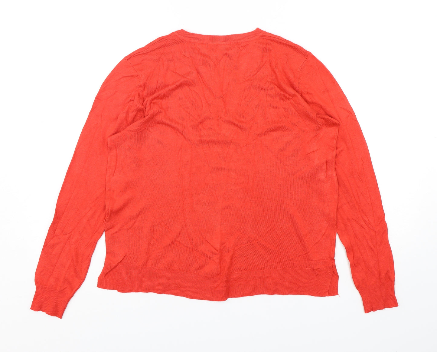 George Womens Red Round Neck  Viscose Pullover Jumper Size 12