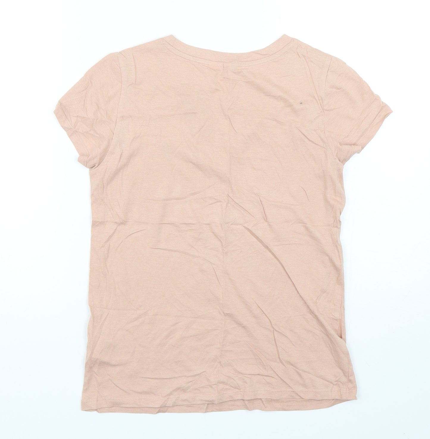 H&M Womens Pink  Cotton Basic T-Shirt Size XS Round Neck