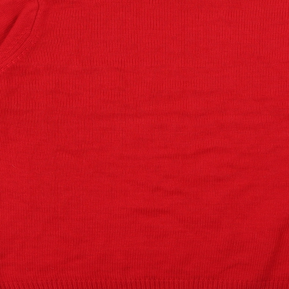 Primark Mens Red Crew Neck  Acrylic Pullover Jumper Size XL