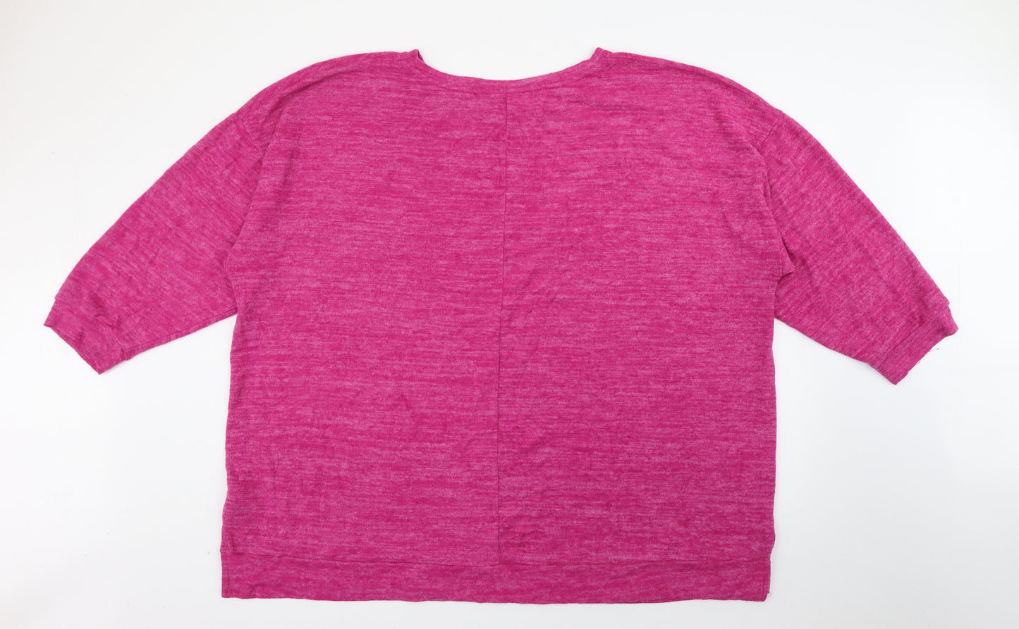 Yours Womens Pink Round Neck  Viscose Pullover Jumper Size 30
