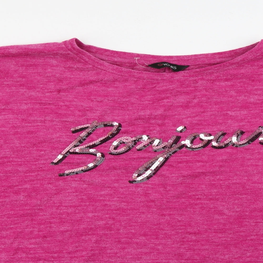 Yours Womens Pink Round Neck  Viscose Pullover Jumper Size 30