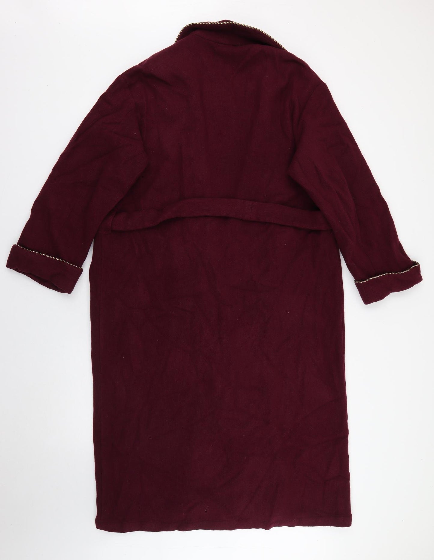 Bonsoir Mens Purple Colourblock Wool  Robe Size L  Tie