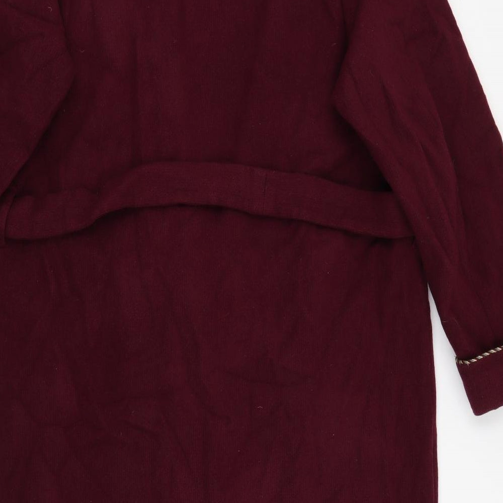 Bonsoir Mens Purple Colourblock Wool  Robe Size L  Tie
