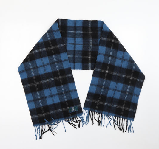 Clads Mens Blue Plaid Wool Scarf  Size Regular