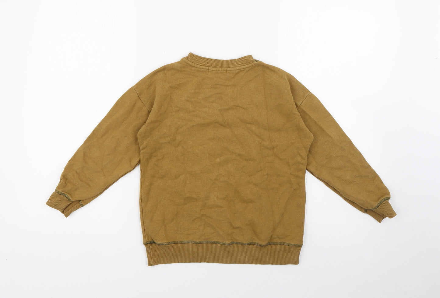 Zara Boys Yellow  Cotton Pullover Sweatshirt Size 6 Years   - Too Cool