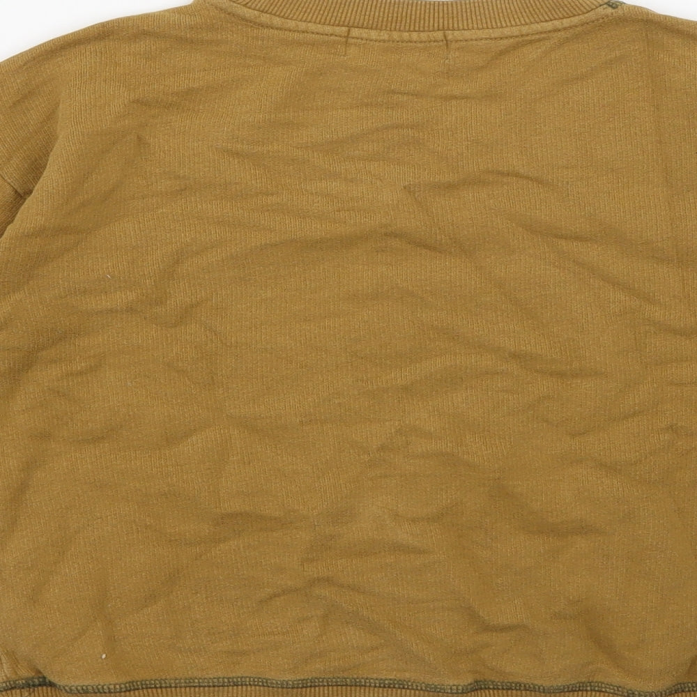 Zara Boys Yellow  Cotton Pullover Sweatshirt Size 6 Years   - Too Cool