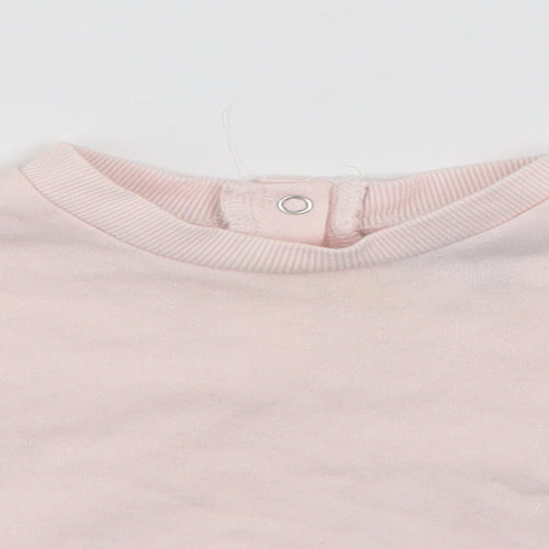 7 For All Mankind Girls Pink  Cotton Pullover Jumper Size 12-18 Months  Snap